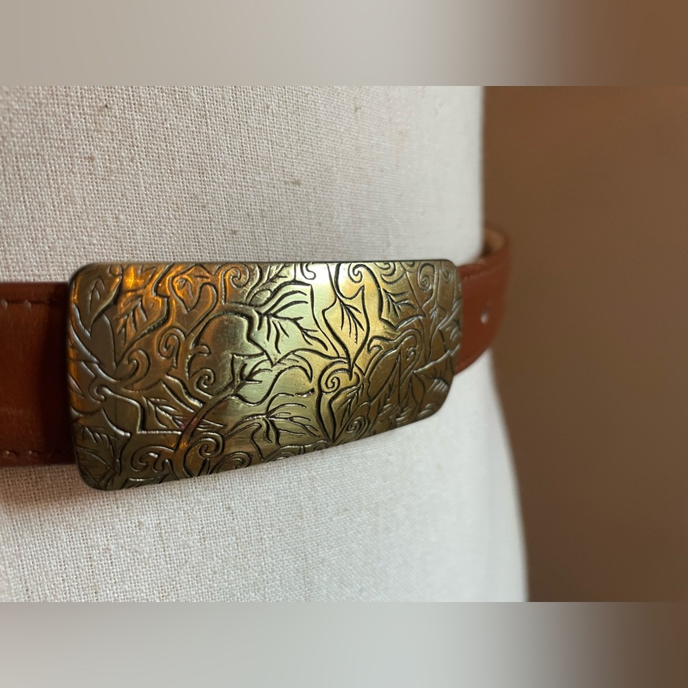Vintage Coach 3908 “Sienna” Belt – French Calfskin & Solid Brass Buckle (Small)